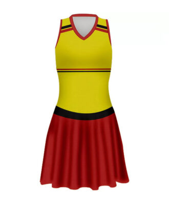 Yellow and Red athletic Net ball Kit and jersey - Somine Industries