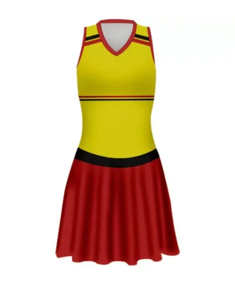 Yellow and Red athletic Net ball Kit and jersey - Somine Industries