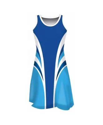 Blue and white athletic dress Netball Kit and jersey - Somine Industries